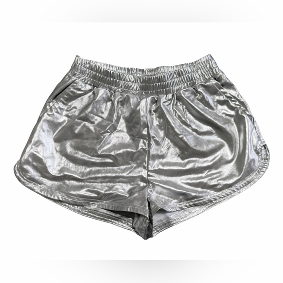H&M Pants - H& M Metallic Silver Running Shorts Size Medium